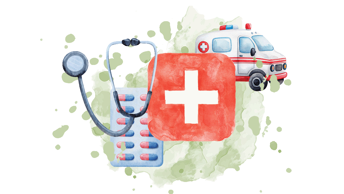 watercolor medical items